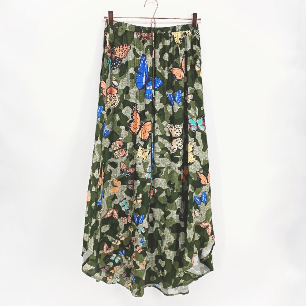 Farm Rio Camo Butterfly Maxi Skirt‎